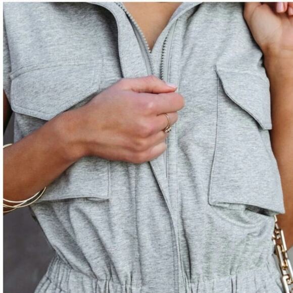 Strut & Bolt Womens Army Muted Green Knit Jumpsuit Jogger Size Large Utility - Picture 6 of 12